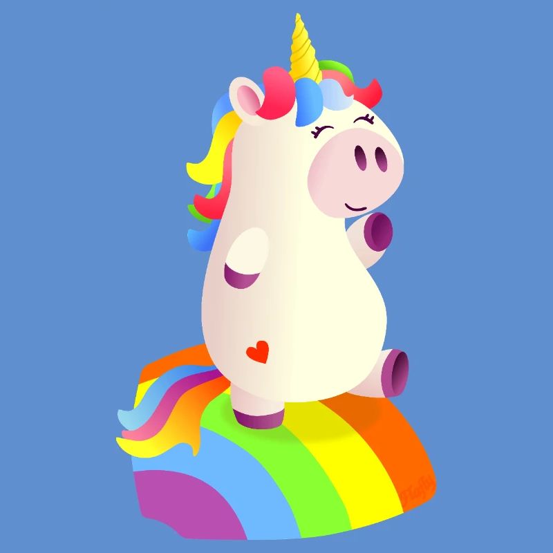 Magisches Einhorn auf dem Regenbogen - 🦄