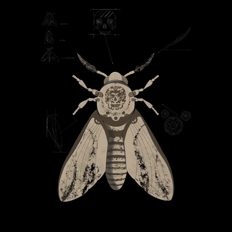 Anatomie du papillon de nuit du crâne