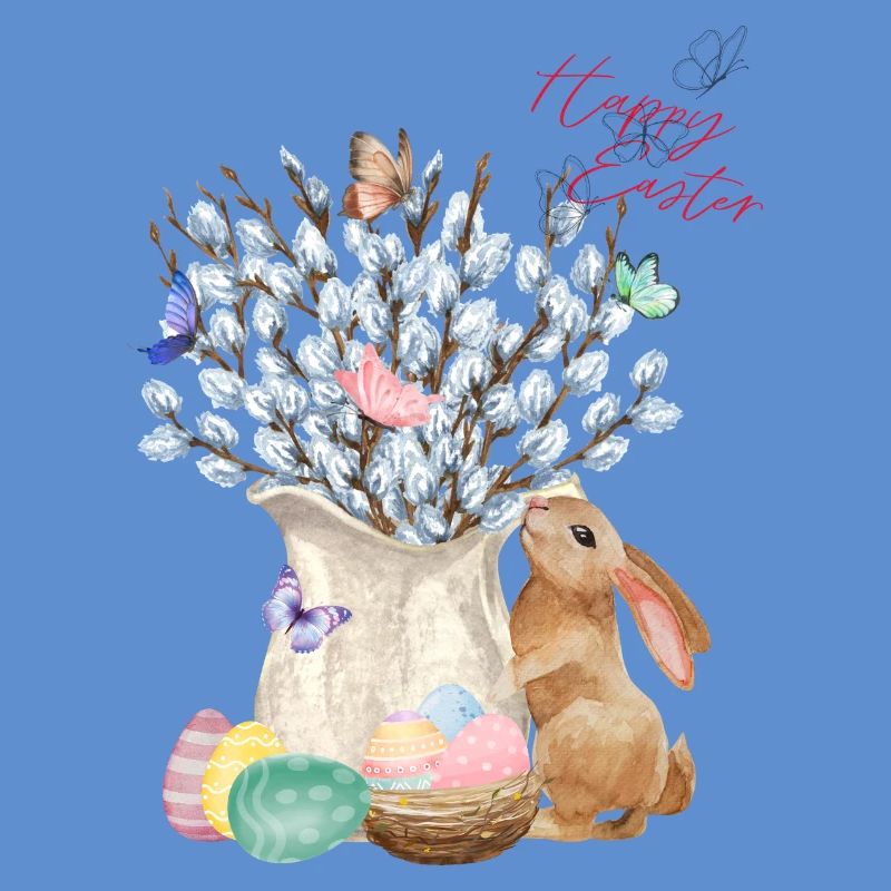 Happy Easter - Willow with Easter Eggs