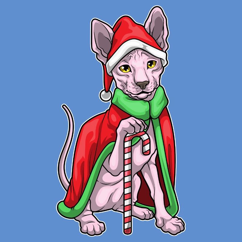 Sphynx Cat Canne de Noël