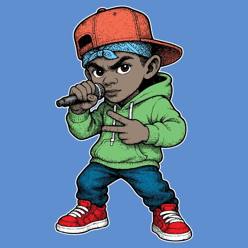 Junger Rapper-Junge mit Mikrofon