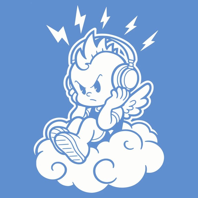 Punk Engel – Cherub mit Kopfhörern