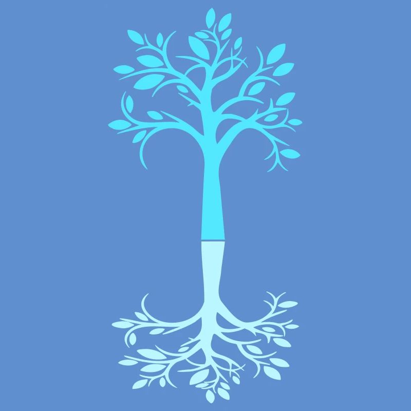 Blauer Baum Wald Bäumchen Schatten Cool Silhouette