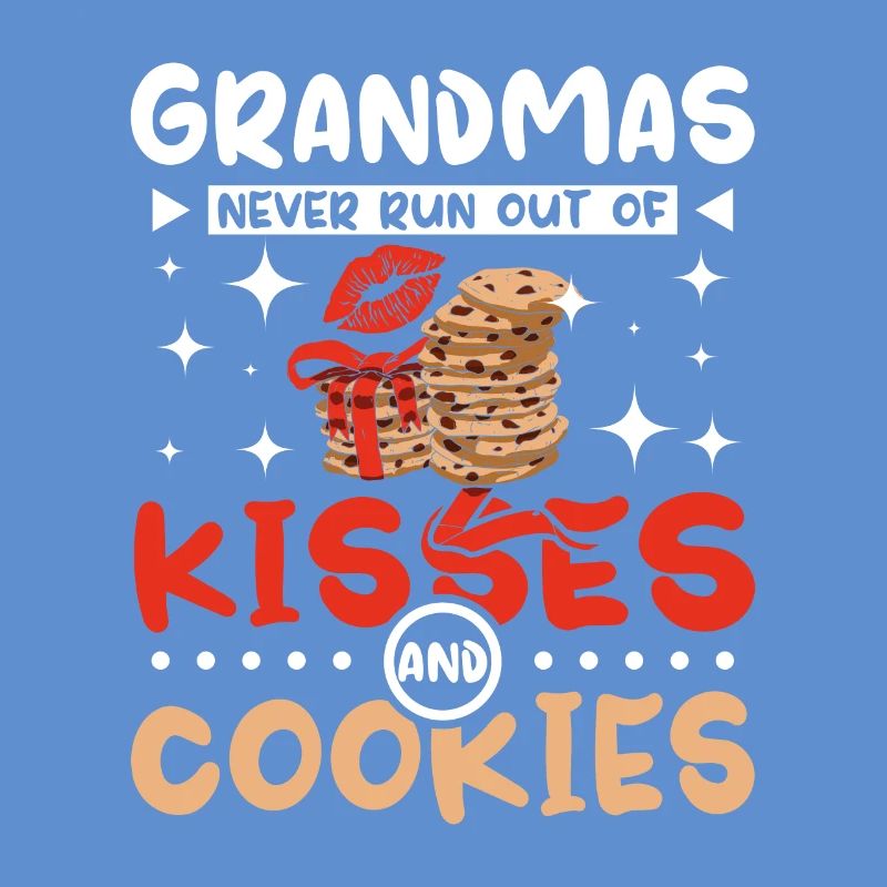 Grands-mère embrasse et biscuits