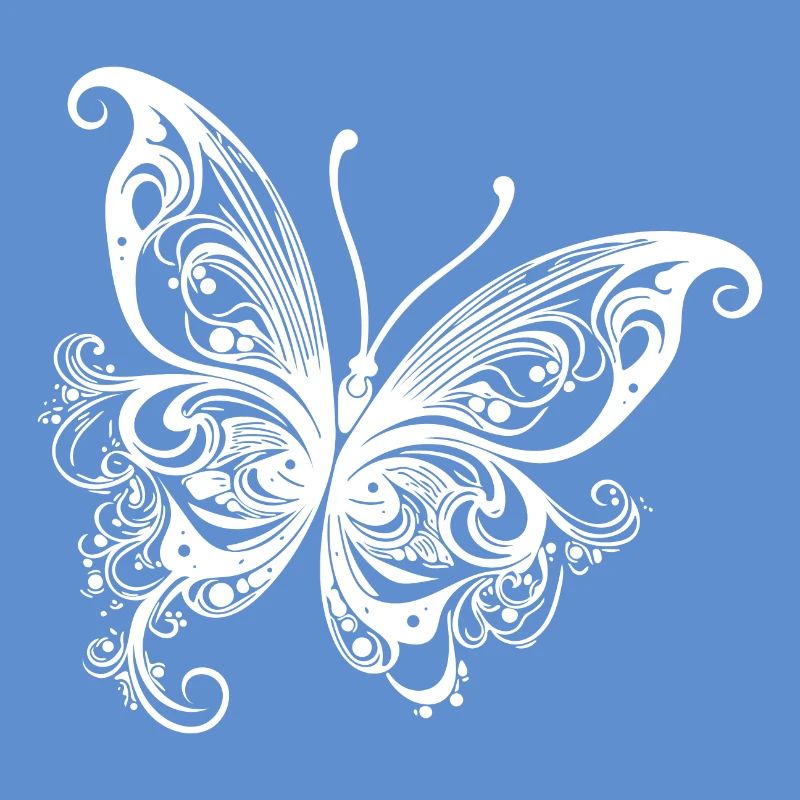 Dessin papillon de style lignes et points