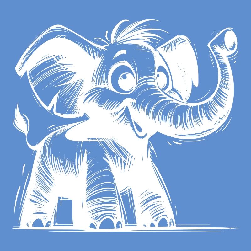 Bébé éléphant avec une énorme trompe