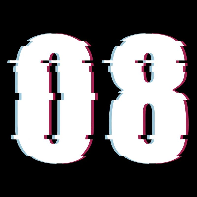 Eight 8 Number 08 Effect Distorted Number