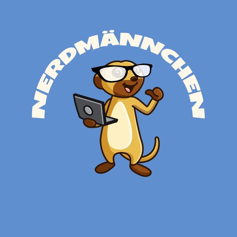 Nerd Erdmännchen mit Brille und Notebook Geschenk