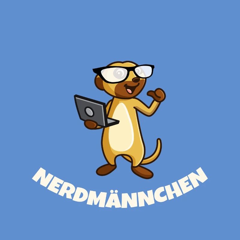 Nerd Erdmännchen mit Brille und Notebook Geschenk