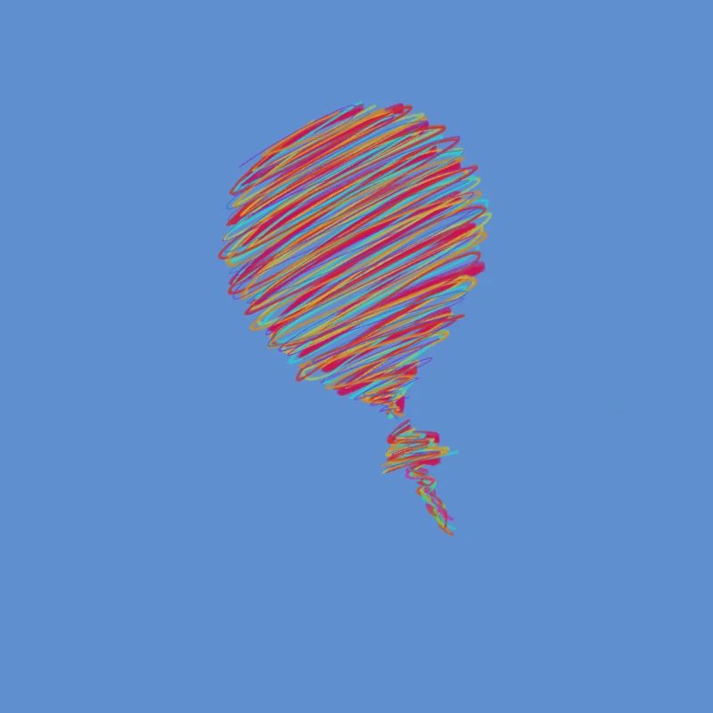 Neon Scribble Balloon – Pop Art Sketch