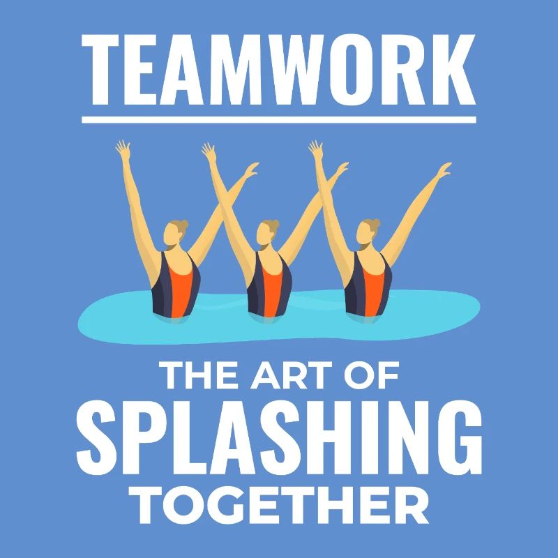 Teamwork Spritzwasser Design Synchronschwimmen
