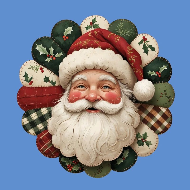 Patchwork Weihnachtsmann Motiv