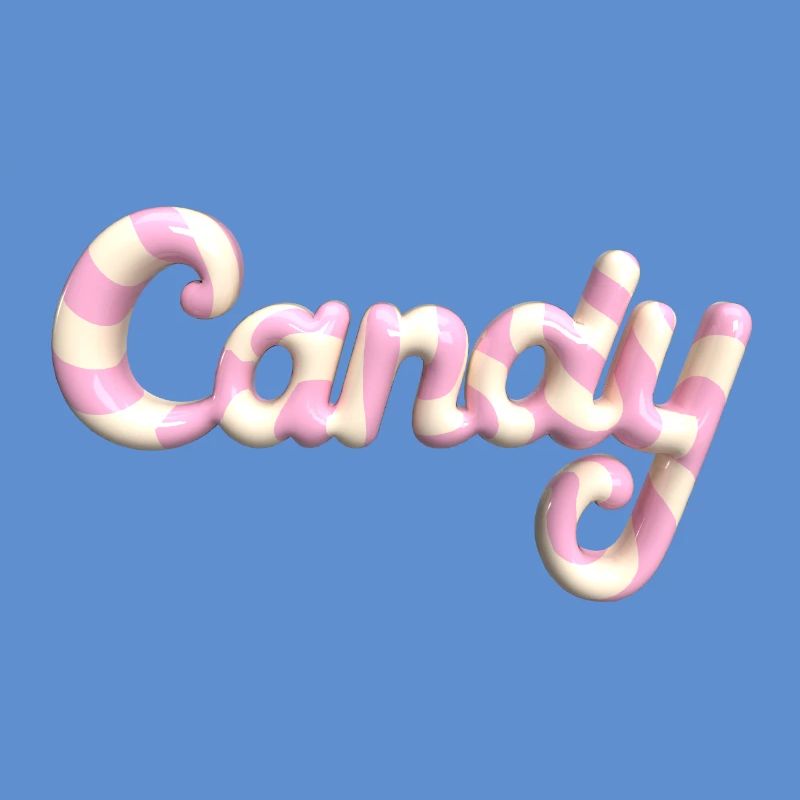 Candy Lettering – 3D Render Candy Style