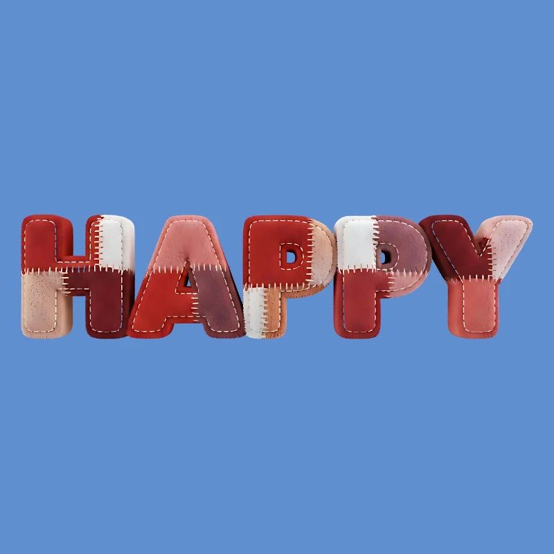 Happy Patchwork Design Fabric Patchwork Look