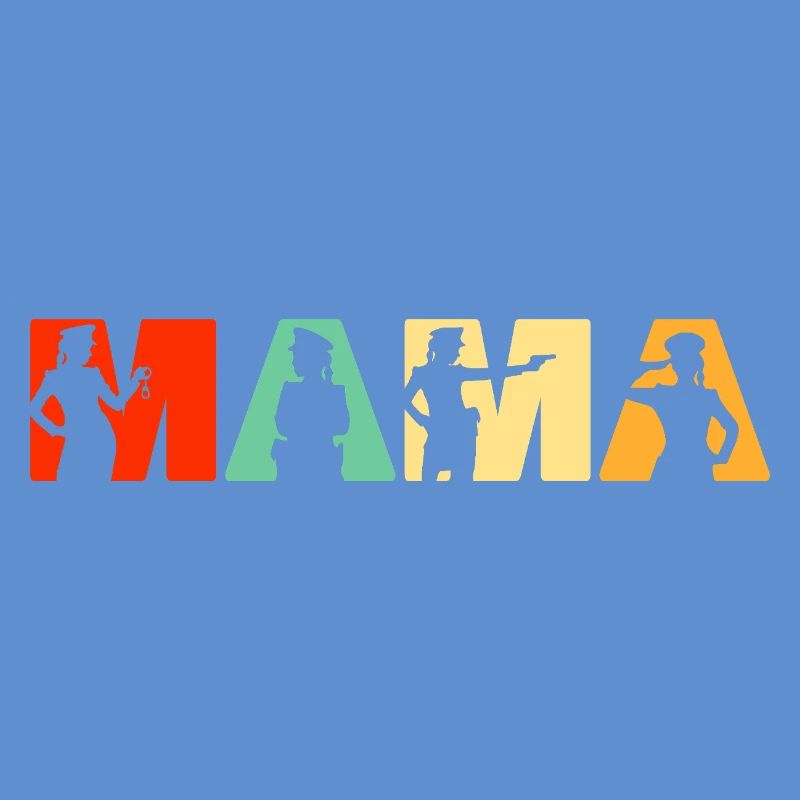 Polizei Mama Polizei Mutter Retro