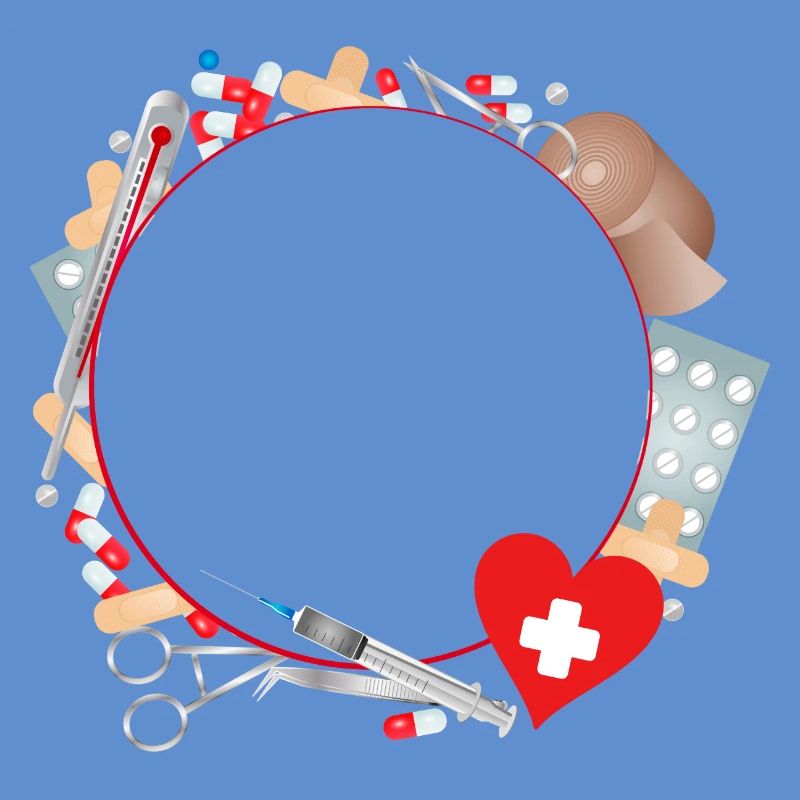 Erste Hilfe Set oder Reiseapotheke als Rahmen