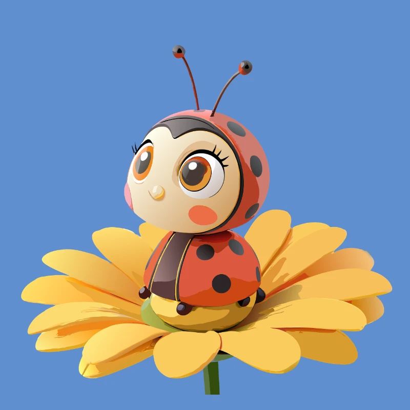 Cute ladybug on a flower