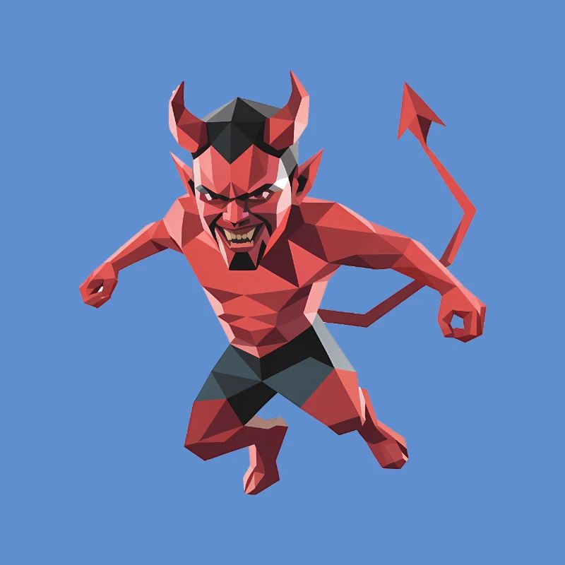 Devil - Cooles Low-Poly-Logo