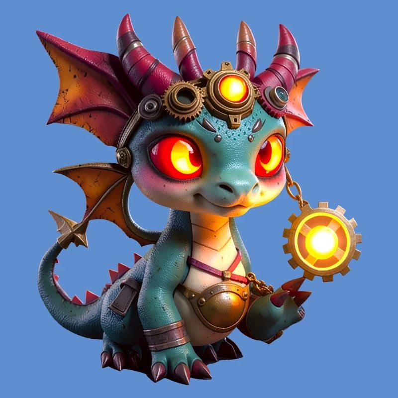 Erleuchteter Steampunk-Drache