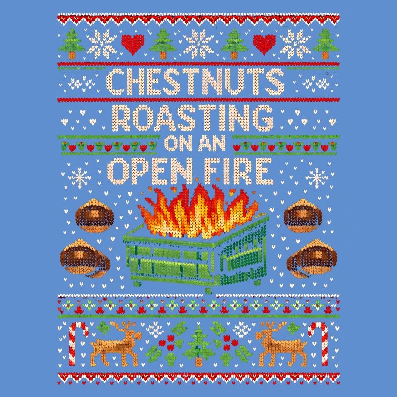 Roasting chestnuts on an open fire garbage can