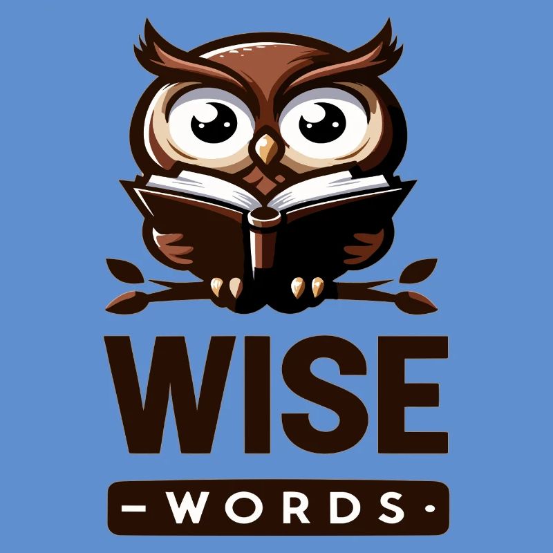 Weise Eule mit Buch – Wörter