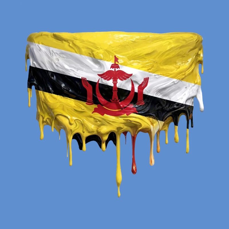 Brunei Flags Drop Art