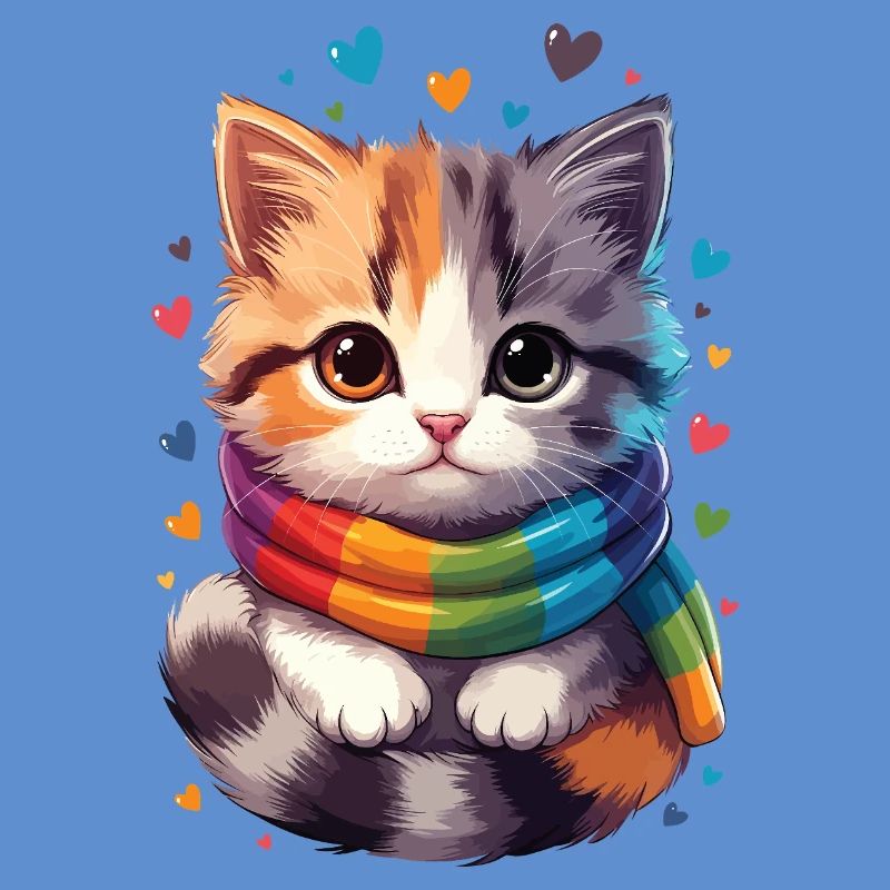 Regenbogen-Kätzchenschal