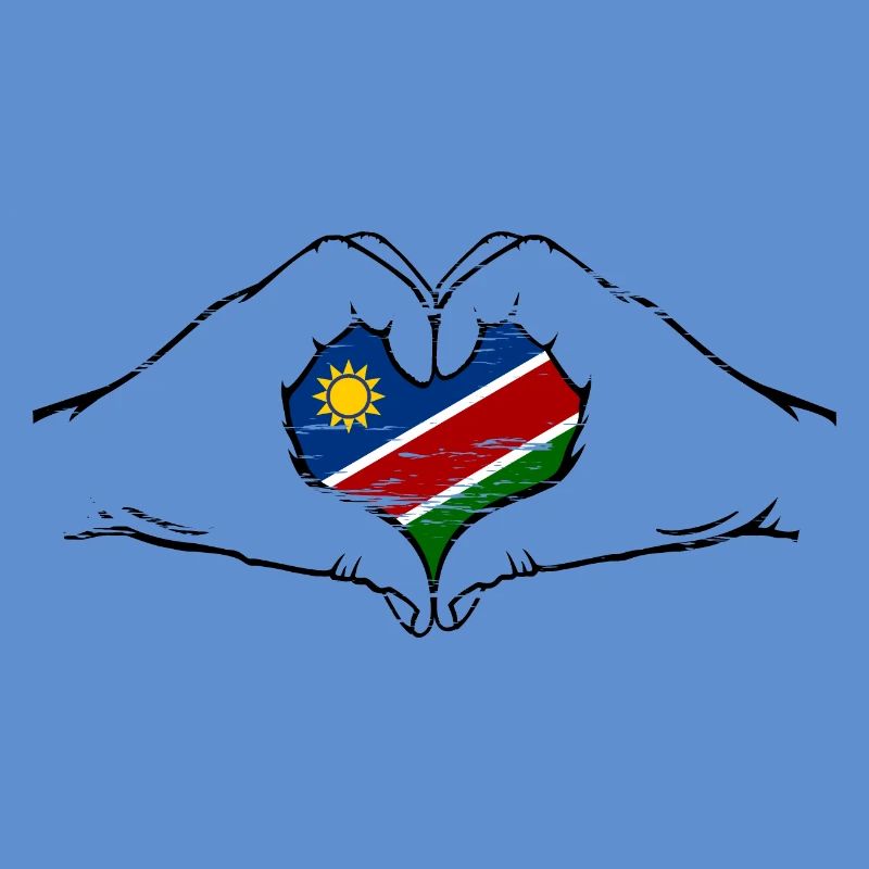 Drapeau de la Namibie en forme de coeur utilisé