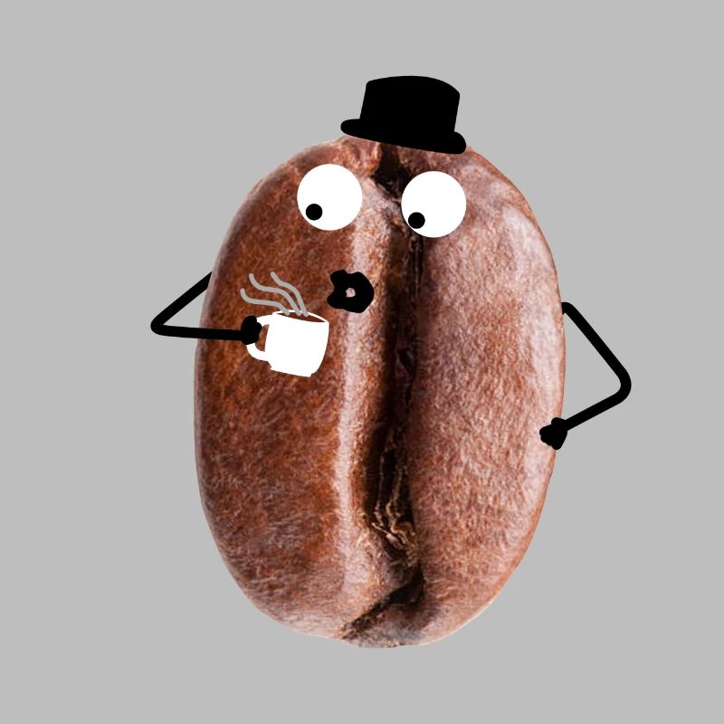 Coffee bean with face