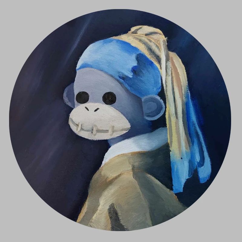 Mona Monkey in Blue Veil