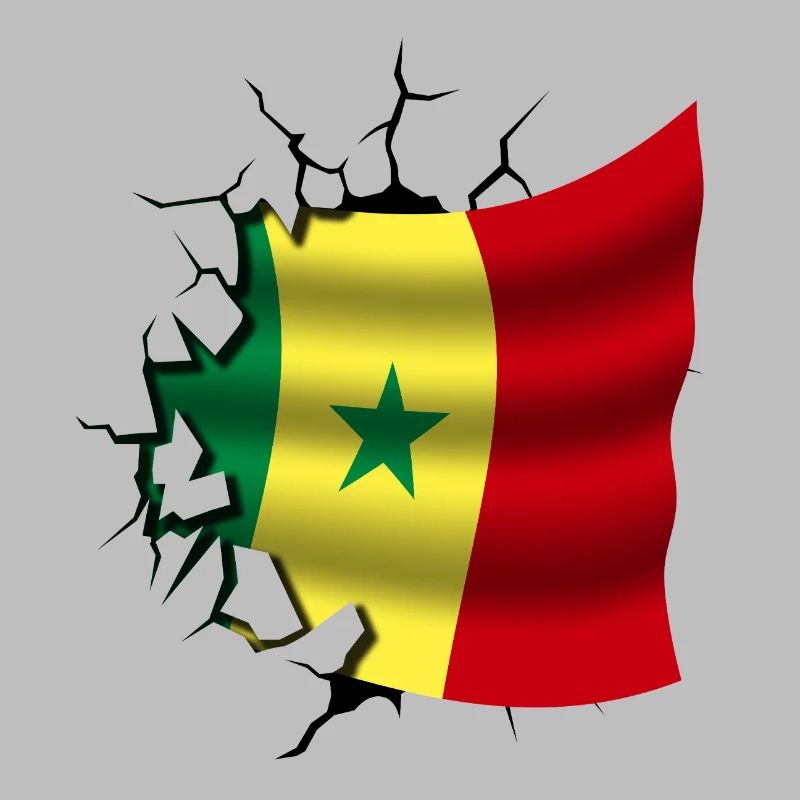 Drapeau du Sénégal - Sénégal - Drapeau Broken Design
