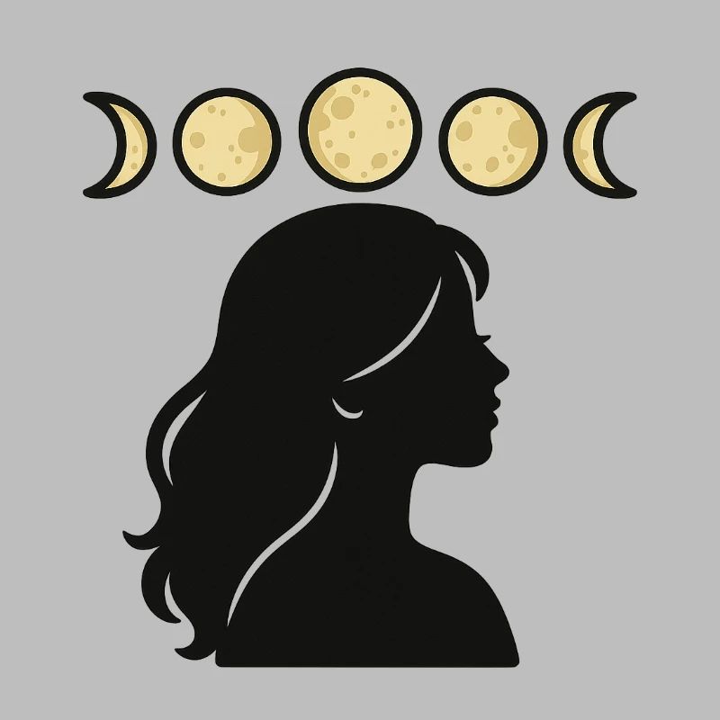 Silhouette mit Mondphasen