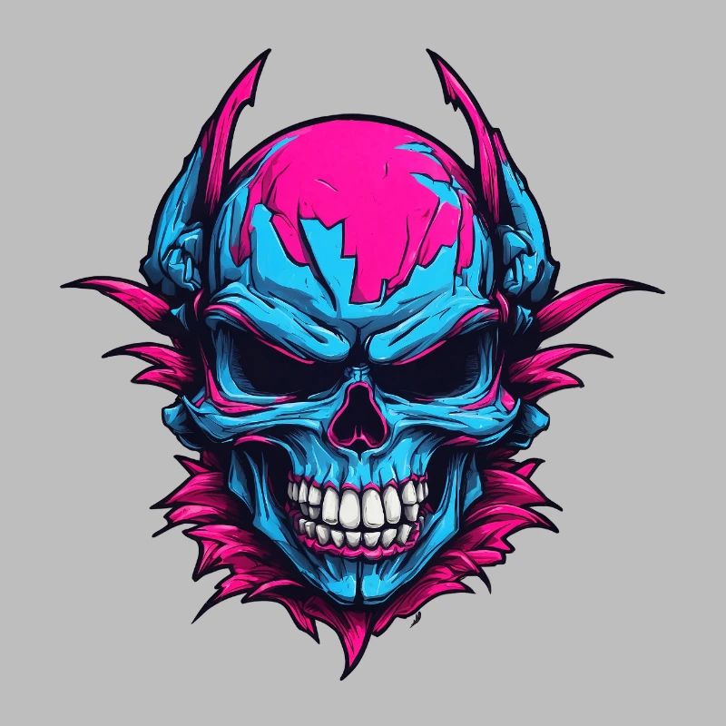 Neon Devil's Skull