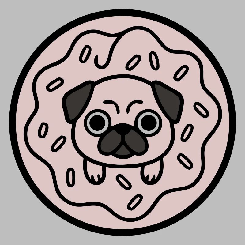 Mops Hund Donut Süßigkeiten
