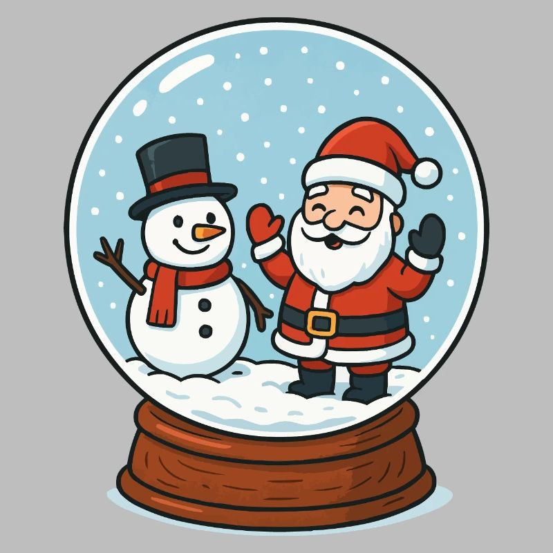 Snow Globe Magic: Santa & Snowman
