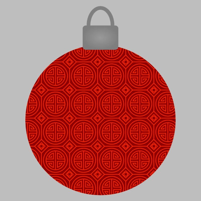 Rotes Rundmuster Weihnachtskugel