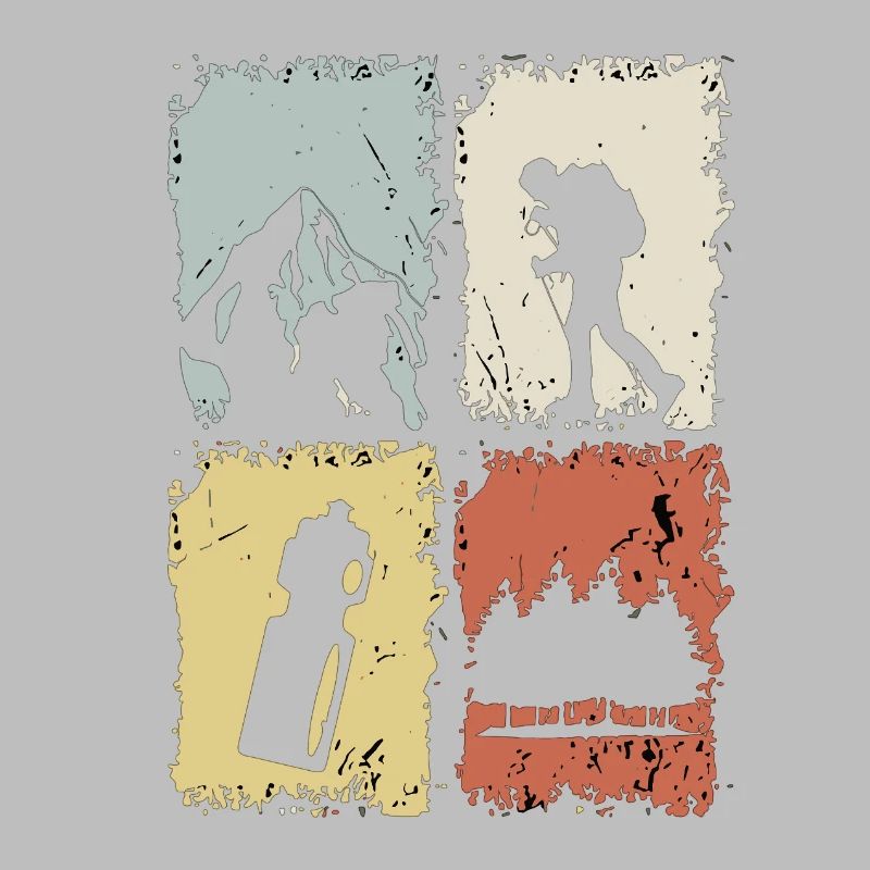 Vier Panel Silhouette Grunge