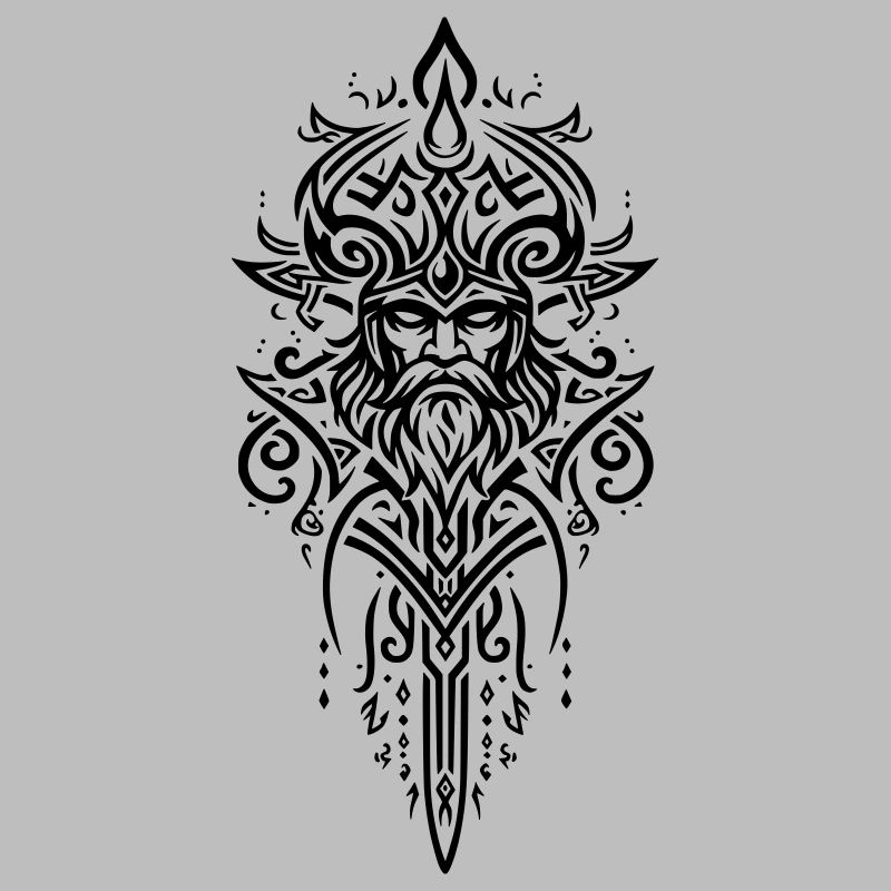 Mächtiges Stammes-Wikingermuster, Symbol der Stärke