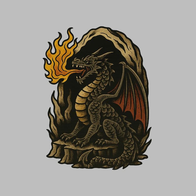 Flammender Drache