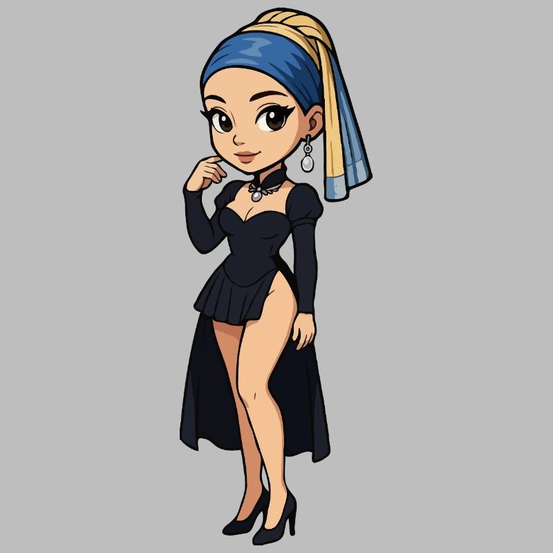 Mädchen mit Perlenohrring Chibi Super Deformed