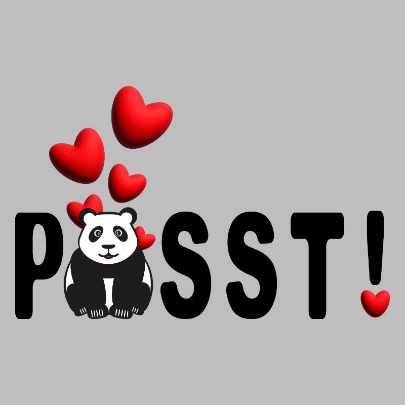 Panda Liebe Passt mit vielen süßen Herzen.