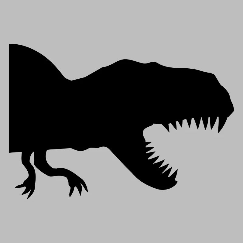 halb hälfte silhouette schwarz umriss t-rex fleisc