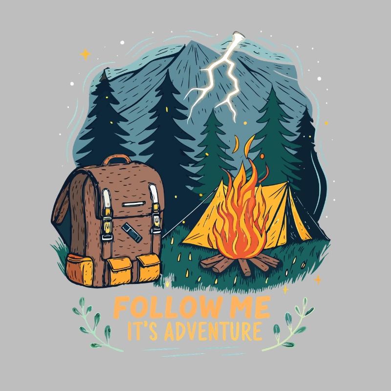 Aventure Nature Éclairée avec Feu de Camp