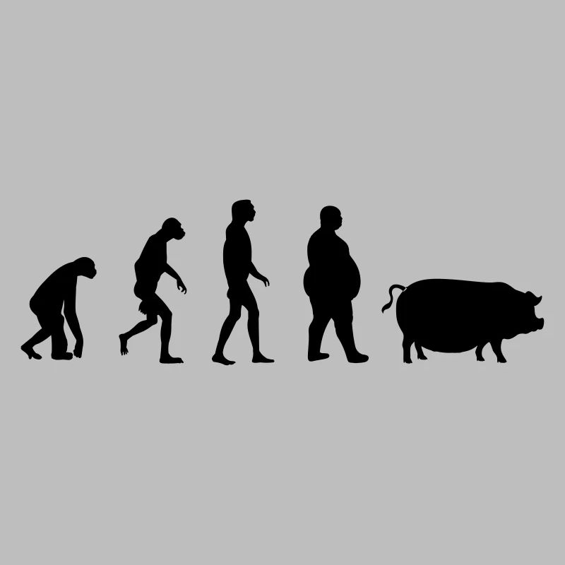 Evolution du singe à l'homme de porc