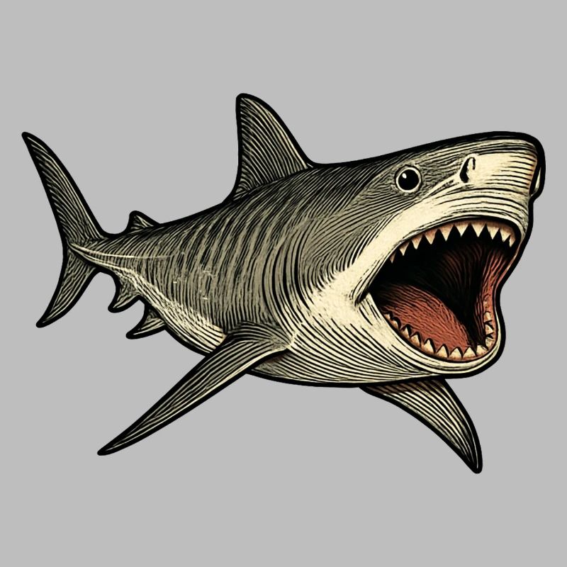Requin tigre avec gueule ouverte