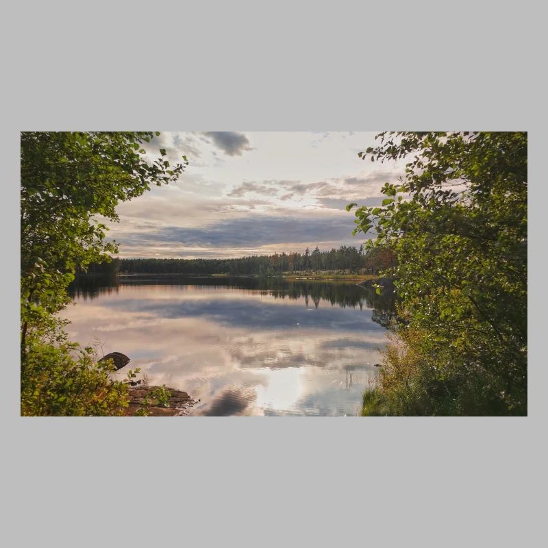 Reflection on the lakeshore: evening rest