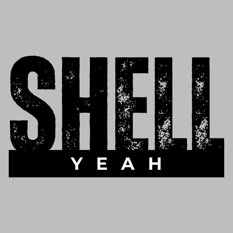 Yeah Bold Lettering on Black