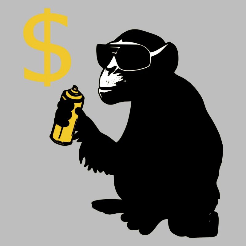 affe sprüht dollarzeichen