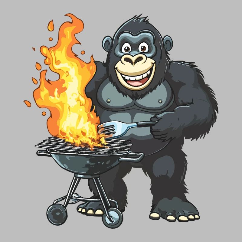 Grilling Grilla Griller Gorilla BBQ Funny Funny Funny