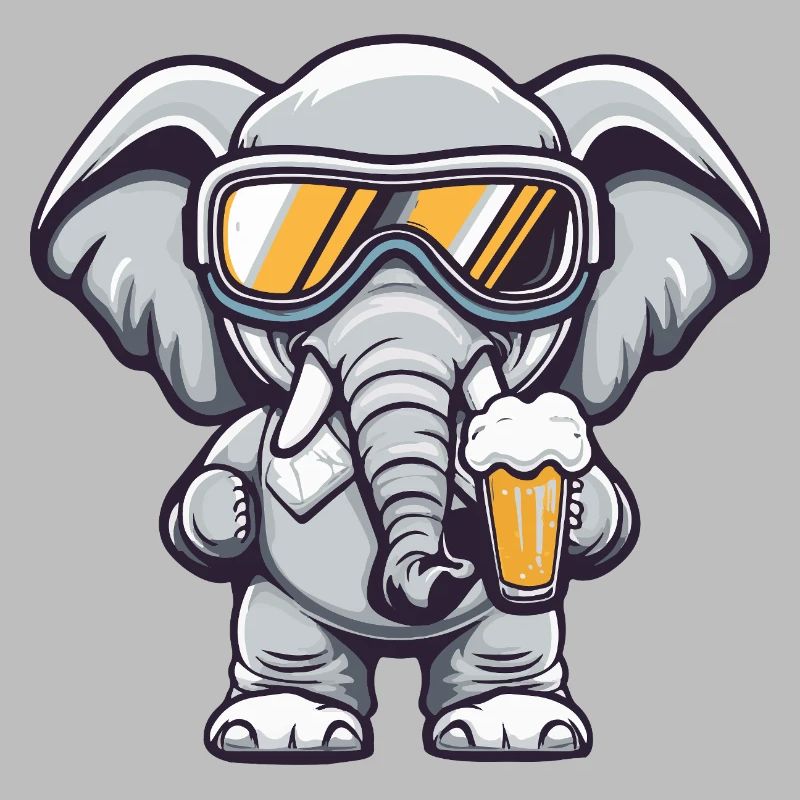 Elefant Apres Ski Bier Comic